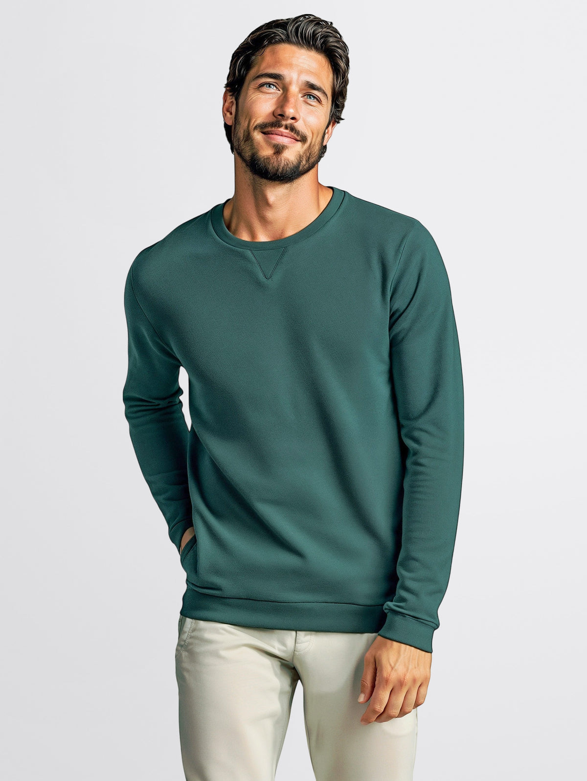 Basic Crew Neck Sweatshirt-1