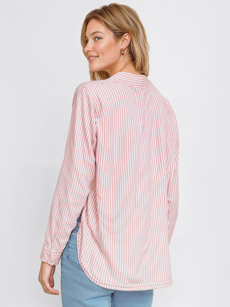 Striped Button-Up Shirt-2