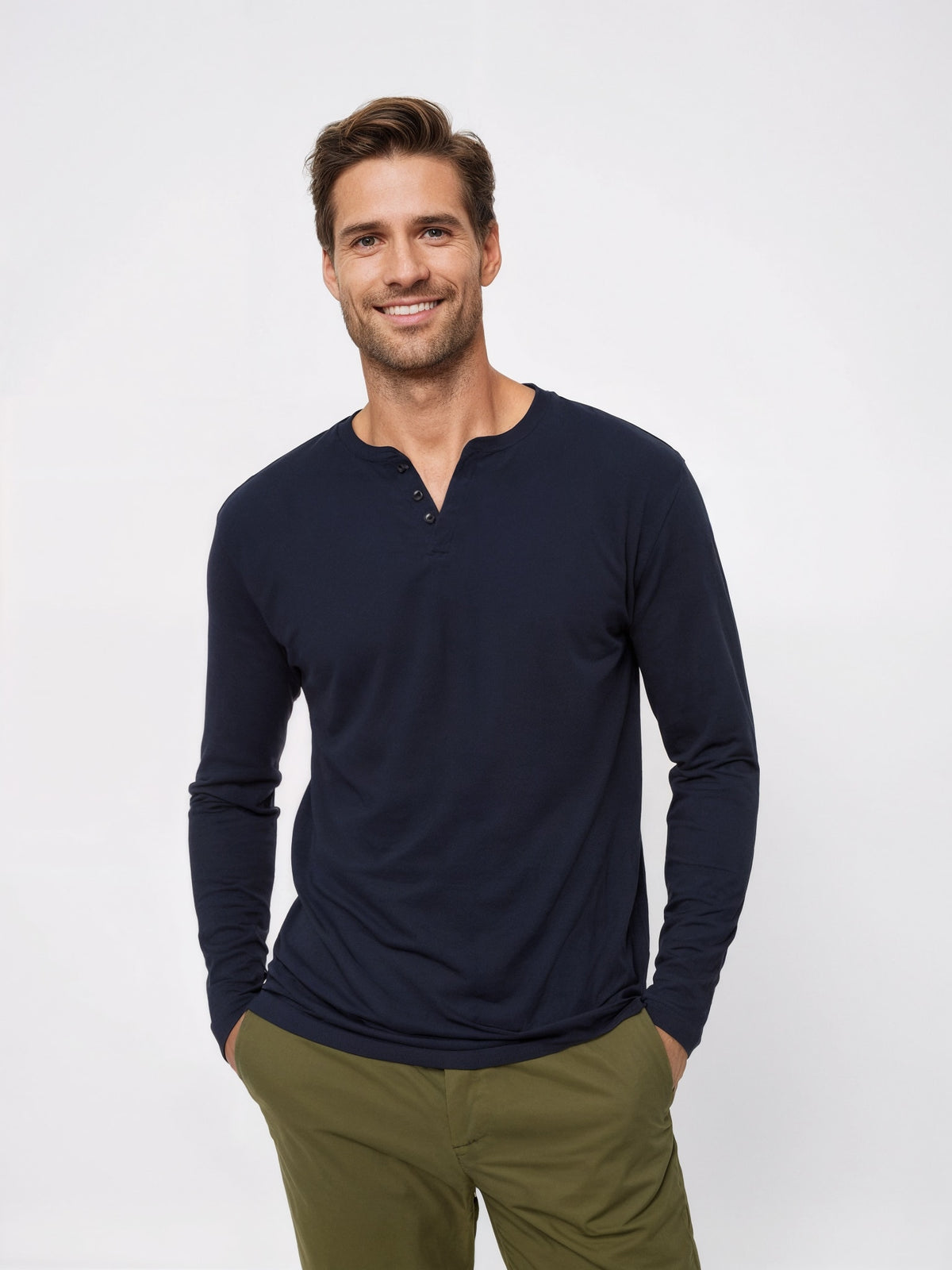 Long Sleeve Henley Shirt
