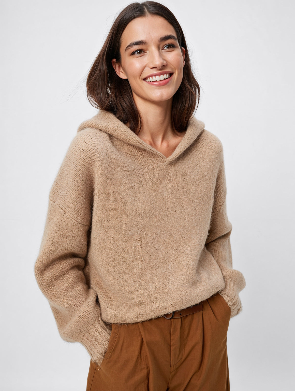 Soft Knit Hoodie Sweater